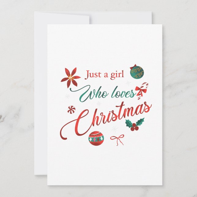 Invitación Sólo una chica que ama la Navidad (Anverso)