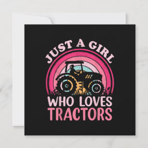 Invitación Sólo Una Chica Que Ama Los Tractores