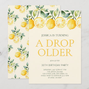 Invitación Sólo Una Gota Más Viejo Limón Cítrico Fiesta de Cu