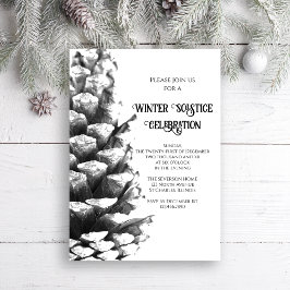 Invitación Solsticio de Invierno Natural Pine Cone Woodland