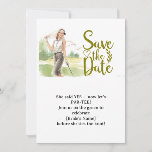 Invitación Soltera de Golf Mujer Golfista Está Jugando Golf