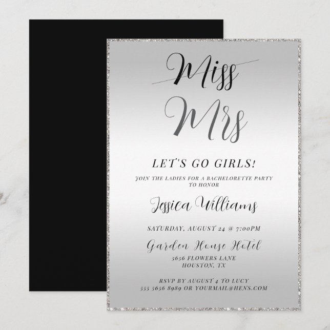 Invitación Soltera de Plata (Anverso / Reverso)