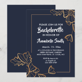 Invitación Soltero con flores de oro