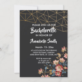 Invitación Soltero geométrico de oro