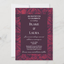 Invitación Sombra Carmesí Invierno Vino Batik Boda Personaliz