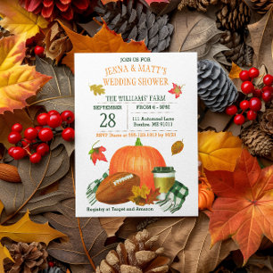 Invitación Sombra de calabaza de latte de la marina de fútbol
