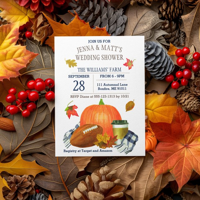 Invitación Sombra de calabaza Latte de la Marina de Fútbol Du (Subido por el creador)