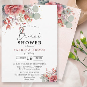 Invitación Sombra De La Ducha De Novias Azules De Envergadura