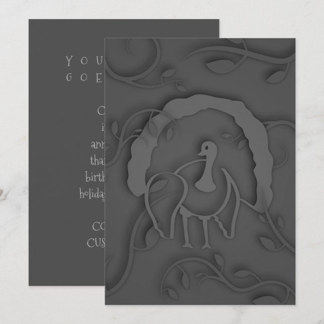 Invitación Sombra de Turquía Noir (Anverso / Reverso)