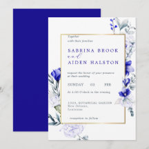 Sombra Del Boda Floral De Marfil Azul Real