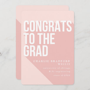 INVITACIÓN SOMBRA LARGA CONGRATS AL GRADUADO RUBOR