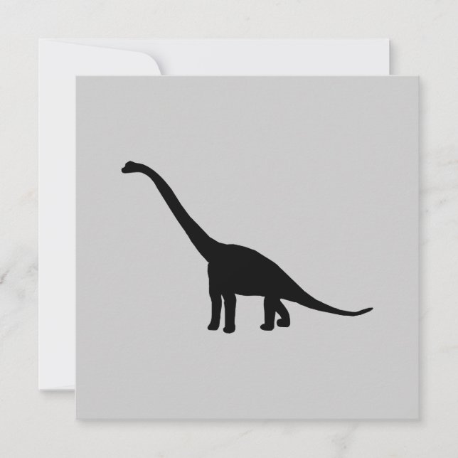Invitación Sombra negra Dino del dinosaurio del Brontosaurus (Anverso)