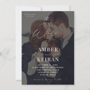 Invitación Sombras - Boda fotográfico oscuro con bronce
