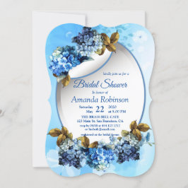 Invitación Sombras de agua azul Hydrangeas Bridal Shower