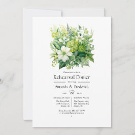 Invitación Sombras de Boda floral verde para la cena