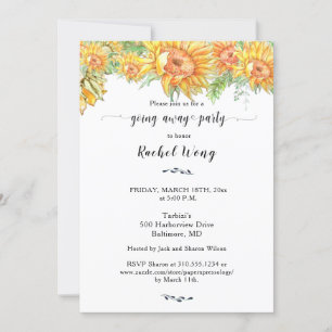 Invitación Sombras de girasoles que se mueven lejos de la fot