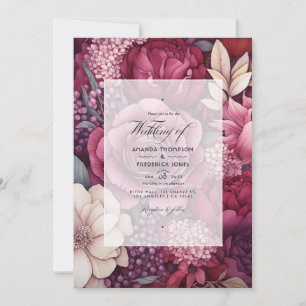Invitación Sombras del Boda de la floración vitícola