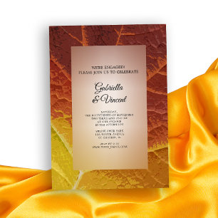 Invitación Sombras del partido de compromiso de hoja de otoño