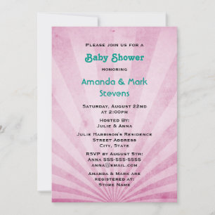 Invitación Sombras rosadas Sombra de color Gunge