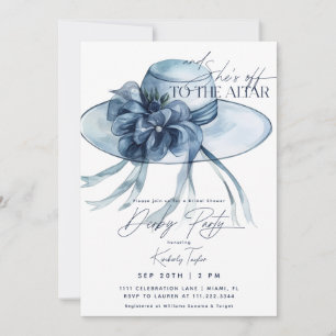 Invitación Sombrero azul polvoriento Derby Desayuno Nupcial