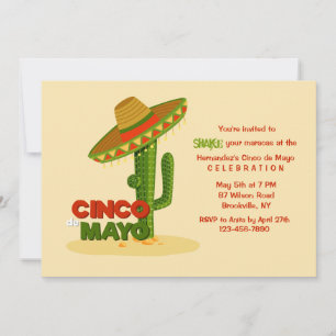 Invitación Sombrero Cinco de Mayo