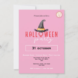 Invitación Sombrero de Bruja Fiesta de Halloween de Negocios