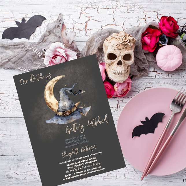 Invitación Sombrero de Bruja Luna Halloween Fiesta de Despedi (Subido por el creador)