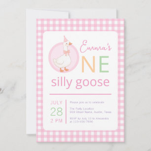 Invitación Sombrero de Cumpleaños Rosa para la Primera Fiesta