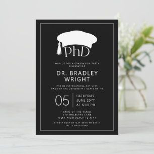 Invitación Sombrero de doctorado de Phd Grado de doctorado Gr