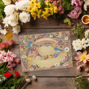 Invitación Sombrero de flores de jardín de primavera Cumpleañ