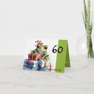 Invitación Sombrero de rayas del cumpleaños número 60 de la r