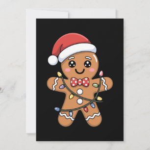 Invitación Sombrero de Santa de pan de jengibre de Navidad Lu