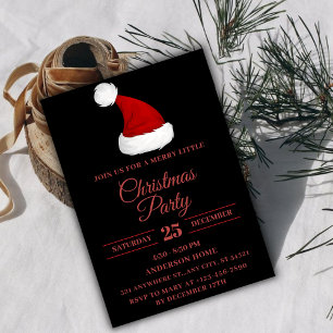 Invitación Sombrero de Santa Festividad, Fiesta de Navidades 