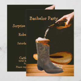 Invitación Sombrero de Vaquero de Fiesta Occidental Cerveza