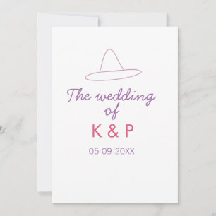 Invitación sombrero de vaquero la boda de pareja nombre fecha