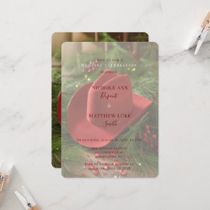 Invitación Sombrero de vaquero rojo de Navidad Celebración de
