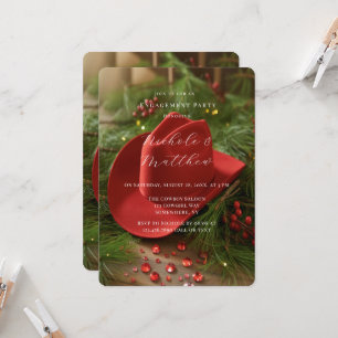 Invitación Sombrero de vaquero rojo para fiesta de compromiso