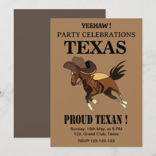 Invitación Sombrero de vaquero vintage Caballo Orgulloso Teja
