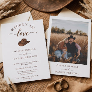 Invitación Sombrero Occidental Perdidamente Enamorado Minimal