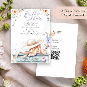 Invitación Sombreros y tacones románticos pastel Derby Desped