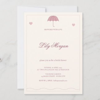 Invitación Sombrilla de Rubor Bañada de Amor Despedida de Sol
