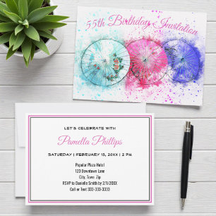 Invitación Sombrillas de bebida tropical para 55 años