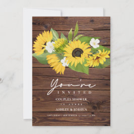 Invitación Sombrillas De Madera Rústica Boda Ducha De Parejas