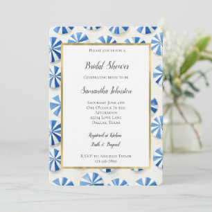 Invitación Sombrillas de Playa Azules Despedida de Soltera Ri