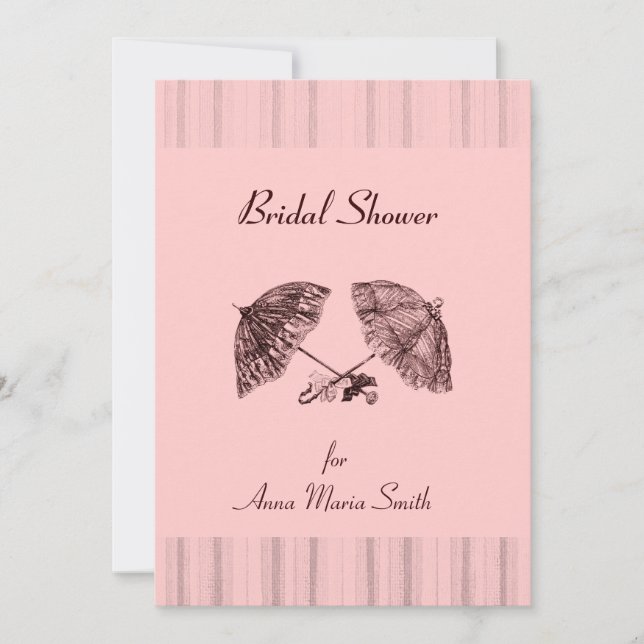 Invitación Sombrillas elegantes de color rosa (Anverso)