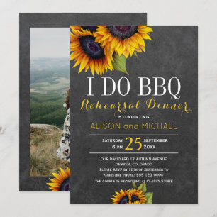 Invitación Sombrillas rusticas i do bbq ensayo cena foto