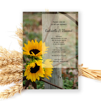 Invitación Sombrillas Rústicas y Boda de Campaña de Ruedas