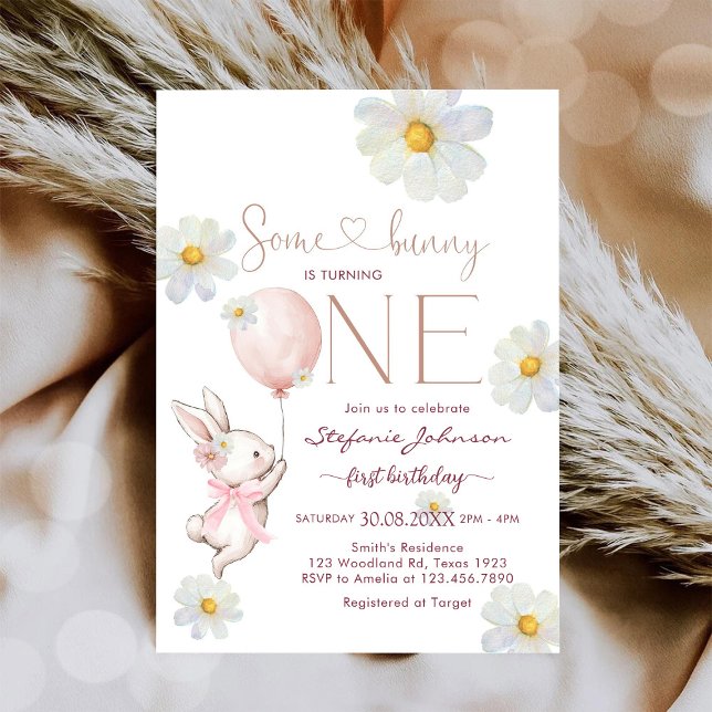 Invitación Some Bunny First 1st Birthday Invitation (Subido por el creador)
