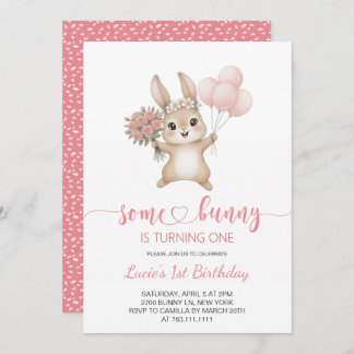 Invitación  Some Bunny girl Birthday Party