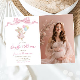 Invitación Some Bunny Girl Pink Baby Shower Party Photo